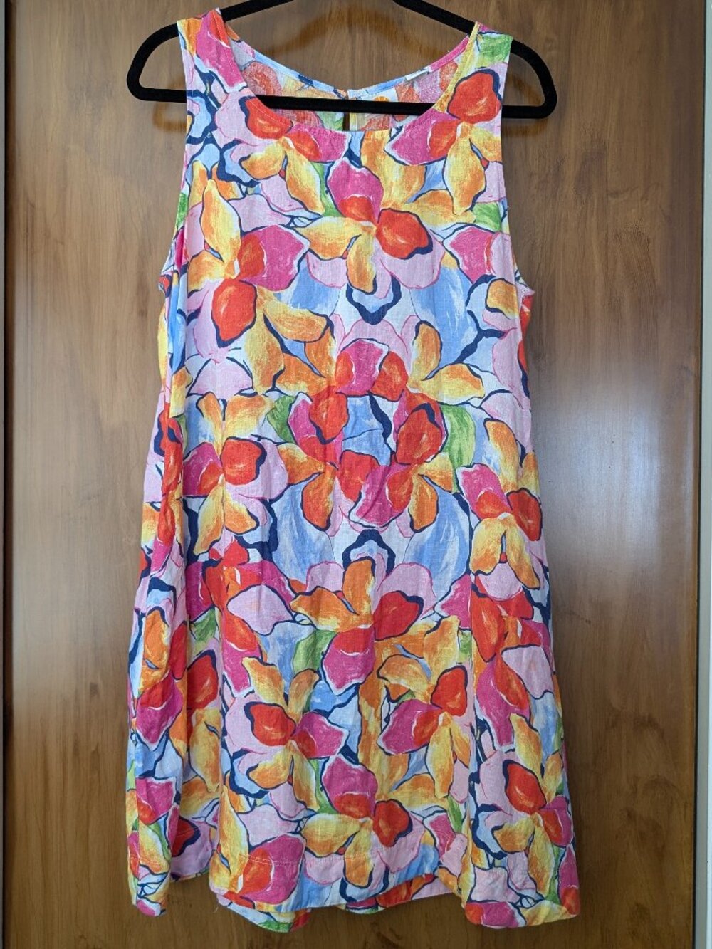C&C California sleeveless tropical linen dress